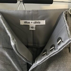 Wide leg Alice+Olivia Silver Dress Pants